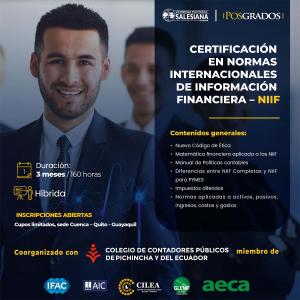 Afiche promocional de la Certificación en Normas Internacionales de Información Financiera - NIIF